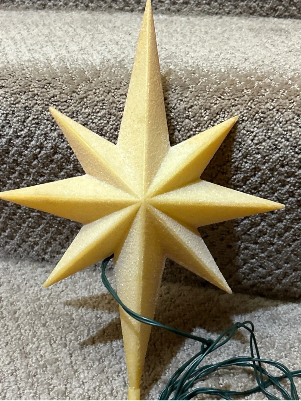 VTG  Blow Mold Christmas Nativity Star Bethlehem Lights 8 Point Star Tree Topper